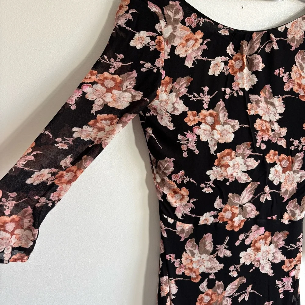 For Love & Lemons autumn maxi dress midnight floral - Picture 5 of 7